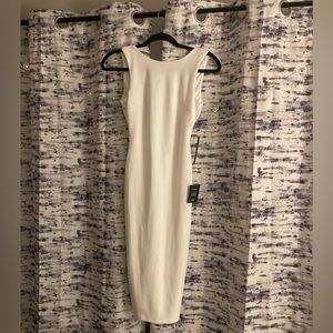*NEW WITH TAGS* XS LuLu backless midi white dress